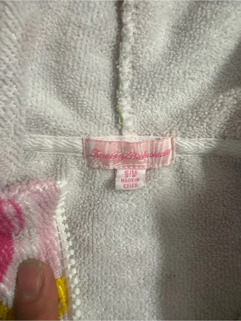Tommy Bahama Pink Hooded Fruit-Print Kids Bath Robe